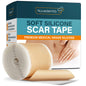 NUVADERMIS Silicone Scar Sheets - Extra Long Scar Sheets for C-Section, Tummy Tuck, Keloid, and Surgical Scars - Reusable Medical Grade Silicone Scar Sheets - Pack of 4 - Light Tone