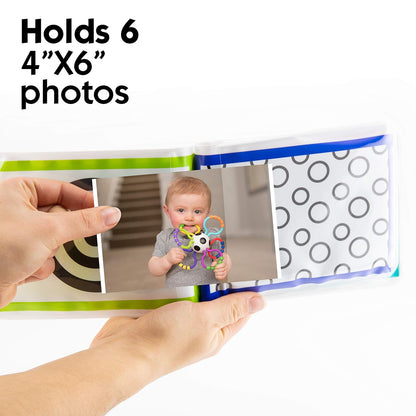 Sassy Developmental Look Book Photo Album, High Contrast Colors and Patterns, Drool Resistant Pages Hold Photos, 0+ Months