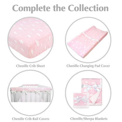 American Baby Company Heavenly Soft Chenille Sherpa Receiving Blanket, 3D Pink, 30" x 35", Warm and Cozy for Boys and Girls, Ideal for Baby Carrier, Stroller, and Travel