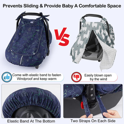 Unicorn Castle Baby Car Seat Cover Infant Car Seat Covers for Babies Breathable Car Seat Canopy Mesh Window Carseat Cover for Four Seasons Newborn