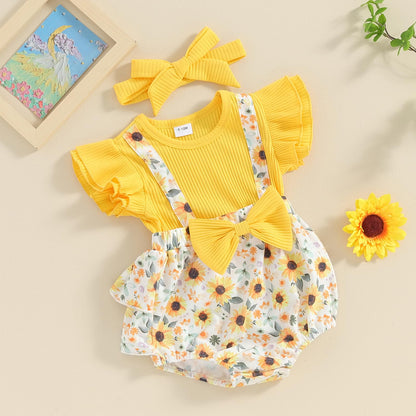Baby Girls Summer Denim Romper Clothes Dress Newborn Onesie Sunsuit 3 6 9 12 18 Months One-Piece Jumpsuits Outfits