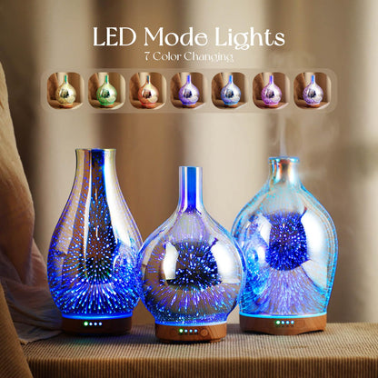 Porseme 3D Essential Oil Diffuser Cool Mist Humidifier Ultrasonic Aromatherapy Diffuser,150ml Last 6h,Auto Shut-Off,Air Refresh,Decoration for Home,Office,Yoga,Baby,Sleep