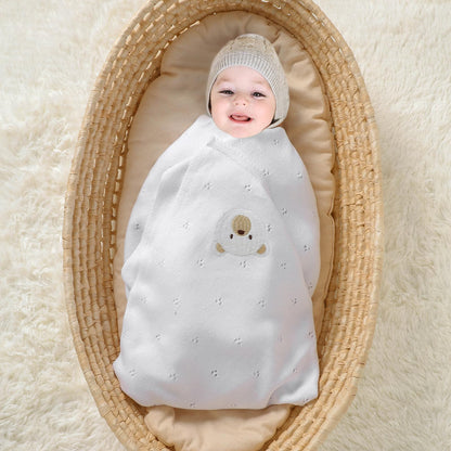 mimixiong Organic Cotton Baby Blanket Neutral Knitted Soft Crib Nursery Swaddling Receiving Blankets for Newborn Baby Boy Girl 40x30 Inch (Oatmeal)