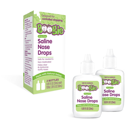 Boogie Baby Nasal Saline Drops Drops, Allergy Relief, Nasal Decongestant, Pack of 1, 2 Bottles Total…