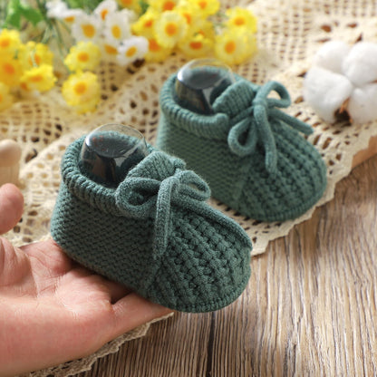 DovFanny Baby Booties Newborn Baby First Shoes Cozy Warm Knit Soft Booties for Toddler Infant Boy Girl