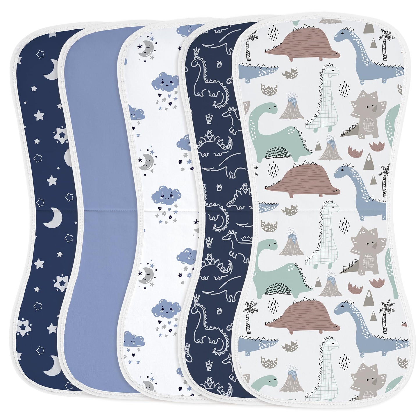 Yoofoss Baby Burp Cloths 5 Pack Burping Cloths for Babies Boys Girls Large 21''X10'' Extra Soft and Absorbent Flowers