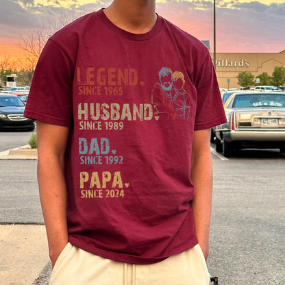 Personalized Fathers Day Shirts for Dad, Grandpa Shirt with Grandkids Names, Gifts for Dad Hunting Fishing