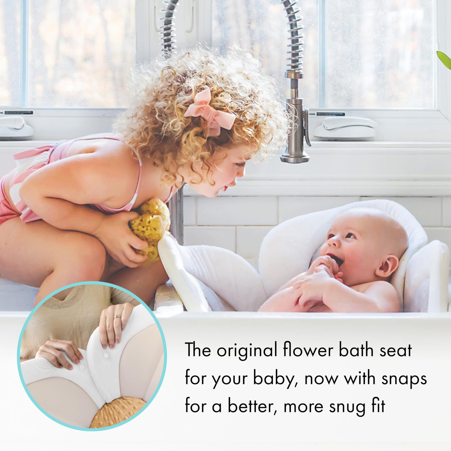 Blooming Bath Baby Bath Seat - Baby Tubs for Newborn Infants to Toddler 0 to 6 Months and Up - Baby Essentials Must Haves - The Original Washer-Safe Flower Seat (Lotus, Gray/White/Yellow)