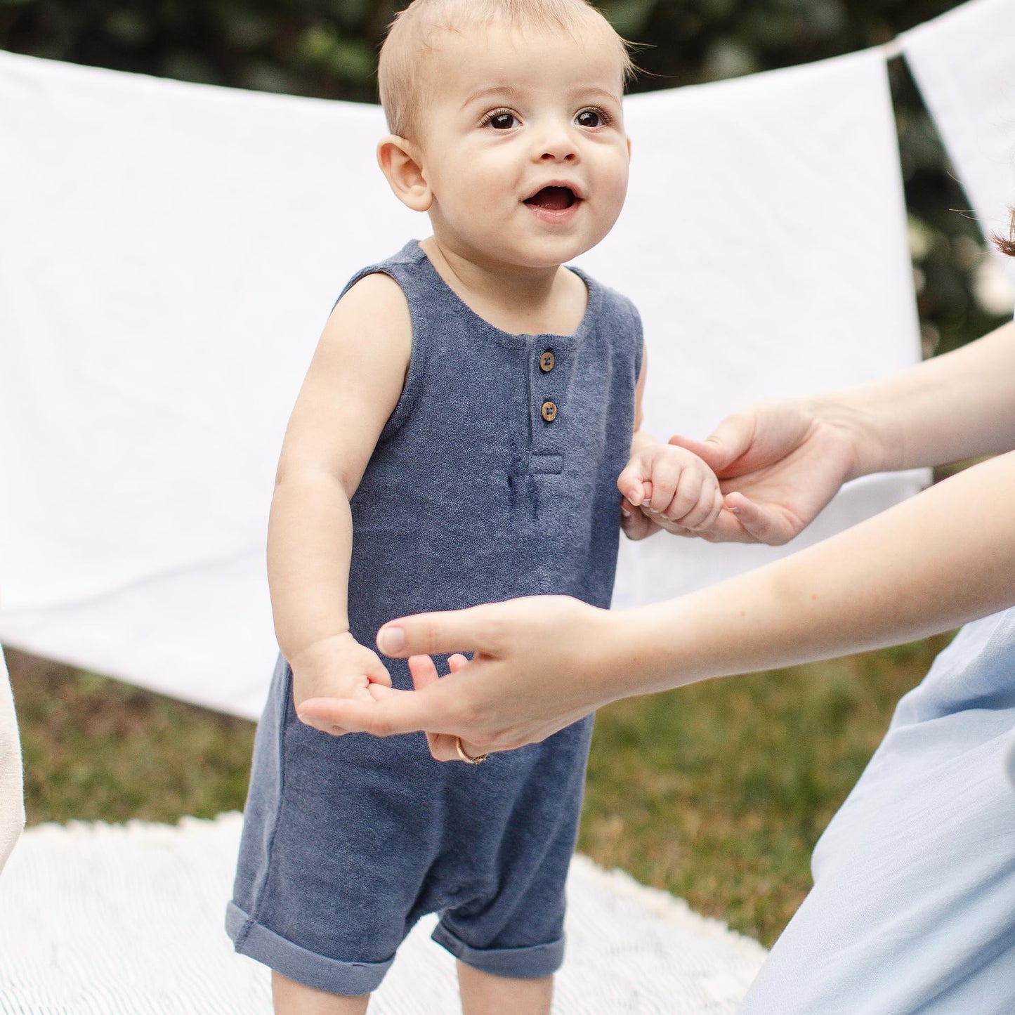 Burt's Bees Baby baby-boys Sleeveless Rompers, 100% Organic Cotton One-piece Coverall and Layette Set