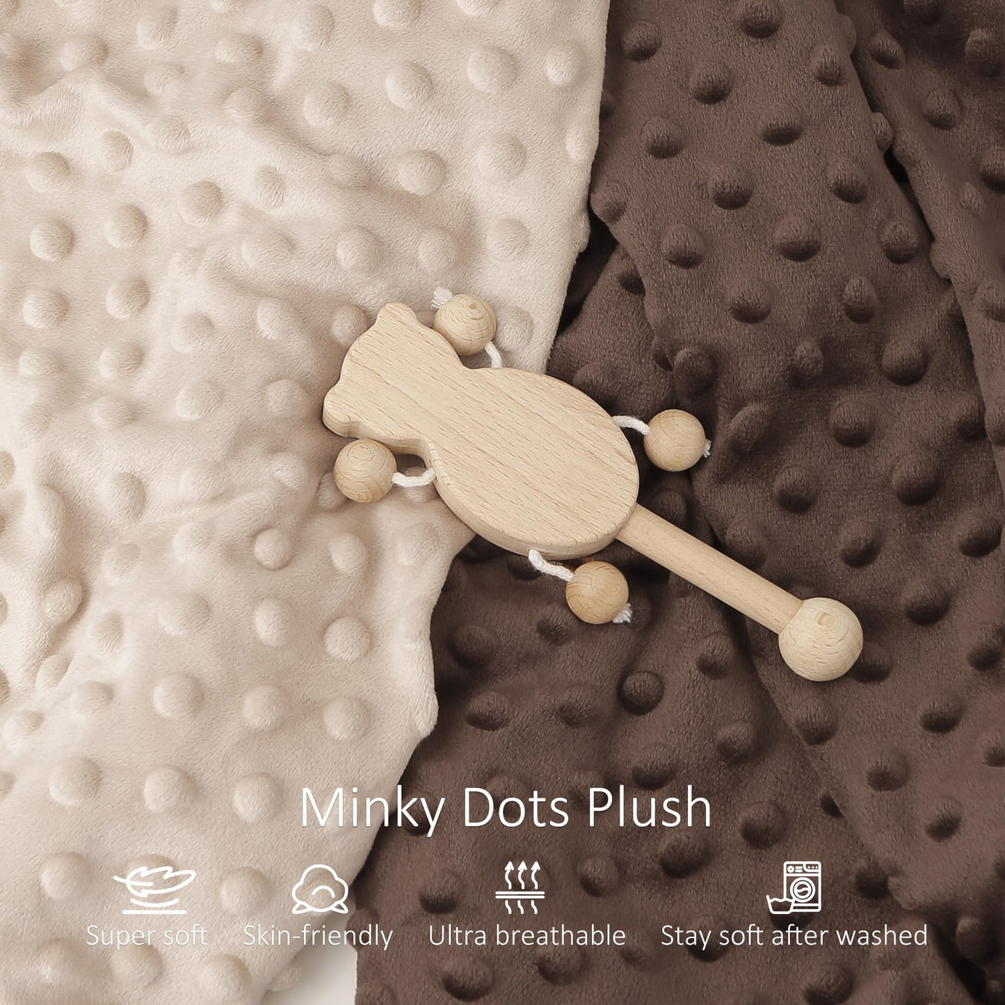 Susurration 2Pack Changing Pad Covers Super Soft Minky Dots Plush Changing Table Covers 33x17x7in Breathable Changing Pad Sheets for Unisex Baby Girls and Boys (Beige&Brown)