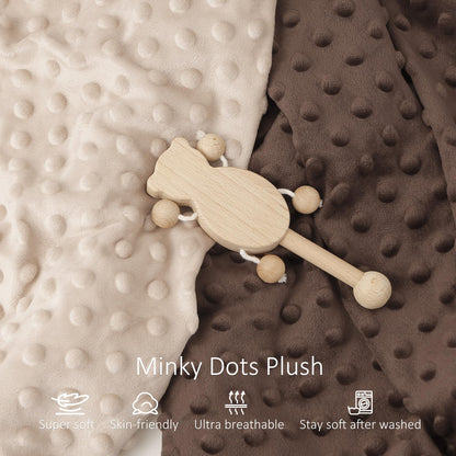 Susurration 2Pack Changing Pad Covers Super Soft Minky Dots Plush Changing Table Covers 33x17x7in Breathable Changing Pad Sheets for Unisex Baby Girls and Boys (Beige&Brown)