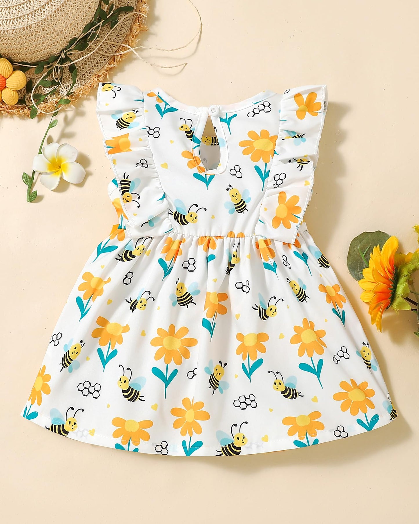 Mioglrie Baby Girl Dress Summer Girl Clothes Infant Outfits Ruffle Sleeveless Sundress Playwear Cute Dresses for Girls