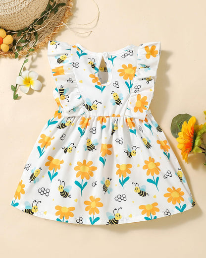 Mioglrie Baby Girl Dress Summer Girl Clothes Infant Outfits Ruffle Sleeveless Sundress Playwear Cute Dresses for Girls