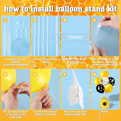 4 Sets Balloon Stand Kit for Table Bear Baby Shower Tables Centerpieces with Balloon Boy Baby Shower Decorations for Bear Theme Gender Reveal Birthday Party Table Decorations Supplies (Brown Bear, 4)