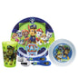 Zak Designs 5-Piece Dinnerware Set, Baby Shark - Durable Plastic & Stainless Steel - Includes Water Bottle, 8-Inch Plate, 6-Inch Bowl, Fork & Spoon - Suitable for Kids Ages 3+