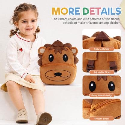 MICHLEY Toddler Backpack Plush Animal SchoolBag Cartoon Girls Travel Bag Mini Baby Daypack for Kids Kindergarten Pre School Bags, Cow