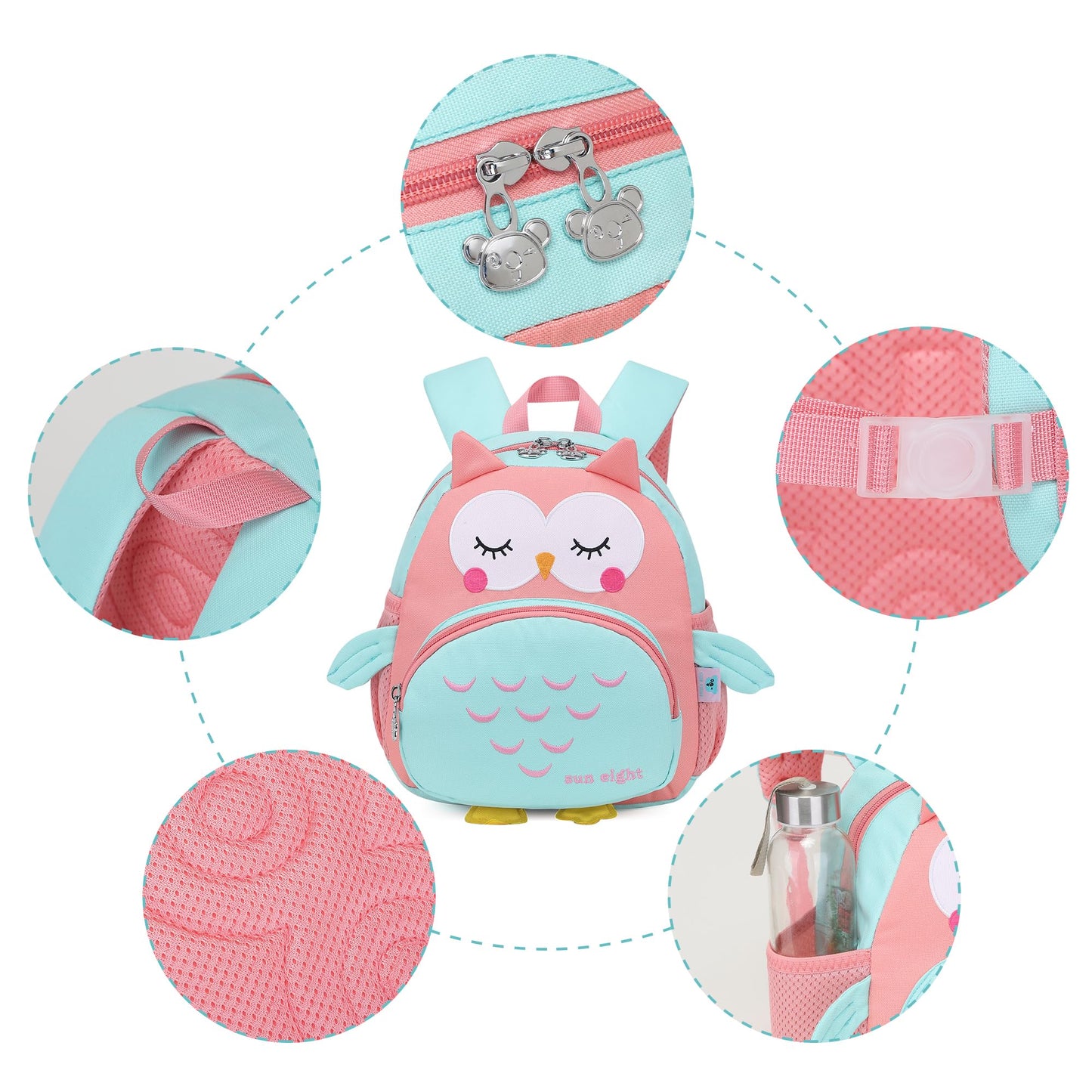 Toddler Backpack for 1-3 Year Old Girls & Boys Waterproof 3D Animal Cartoon Rabbit Design Kids Travel Backpack Lightweight Preschool Daycare Bag with Adjustable Straps(Little White Rabbit)