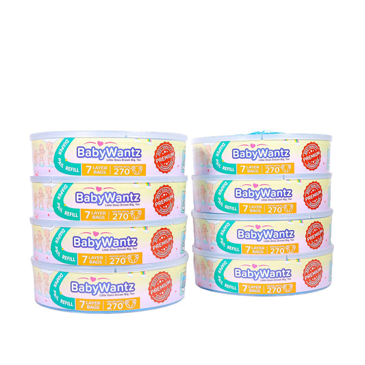 Premium Diaper Pail Refill Bags Compatible with Diaper Genie Pails - 4 Pack - Holds up to 1080 Newborn Diapers