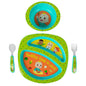 The First Years Bluey 4-Piece Place Setting - BPA Free Dishwasher Safe Toddler Dinnerware Set with Divided Plate, Bowl, Fork, Spoon - Multicolor
