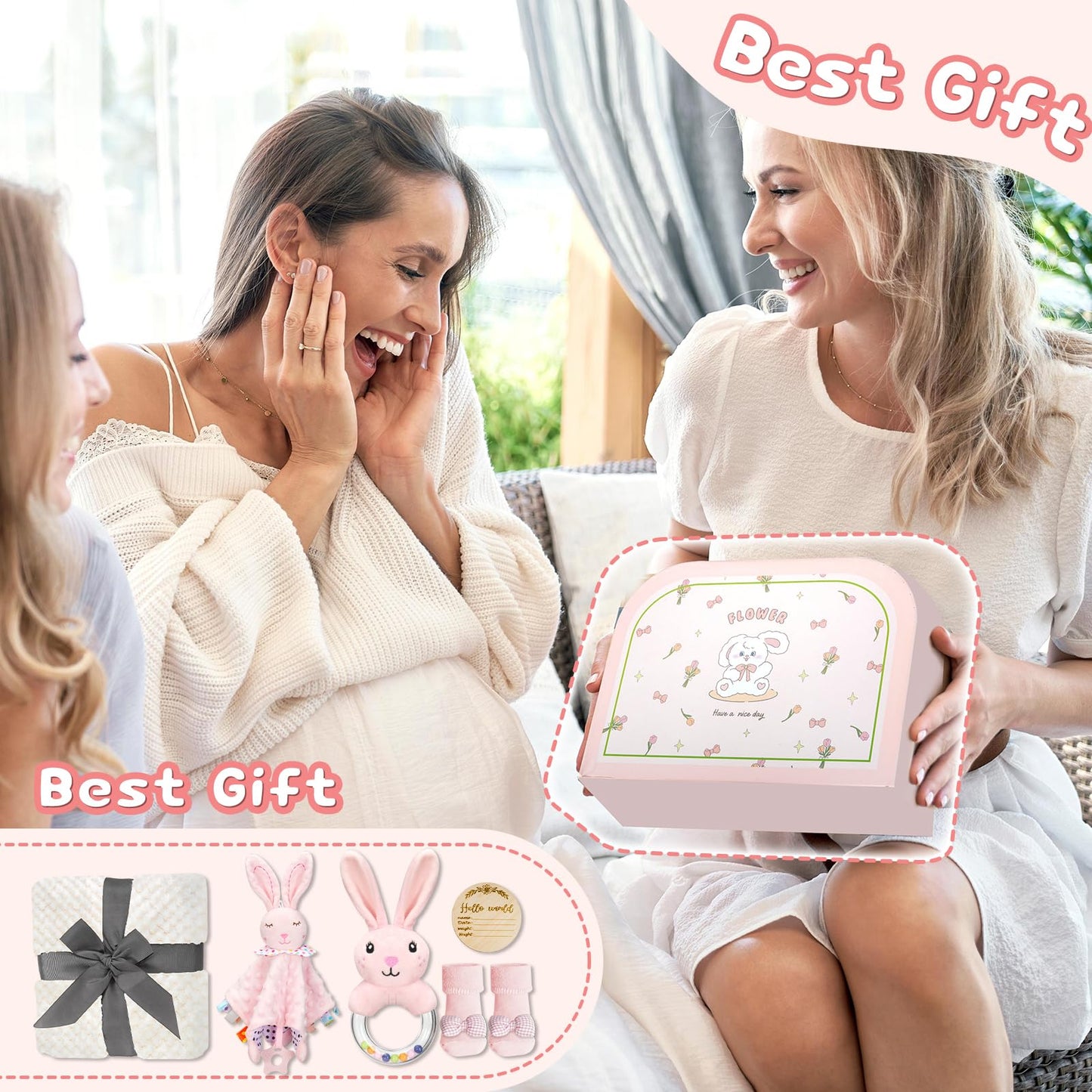 Baby Boy Gifts for Baby Shower, 10Pcs Newborn Baby Shower Boy Gift, Premium & Exquisite Welcome Baby Gift Basket Set Baby Boy Shower Gifts, Baby Boy Gift Basket Set & Baby Boy Gifts Set