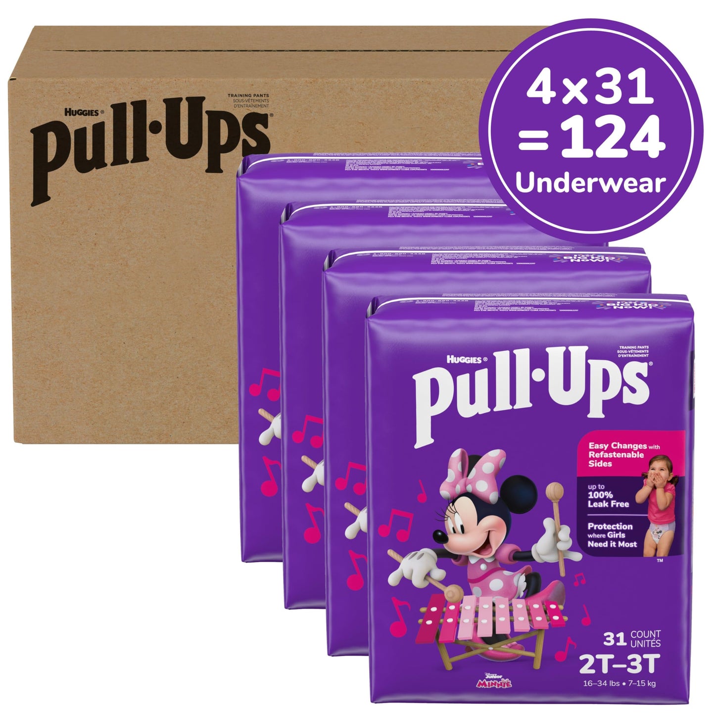 Pull-Ups Girls' Potty Training Pants, Size 4T-5T Training Underwear (38-50 lbs), 56 Count