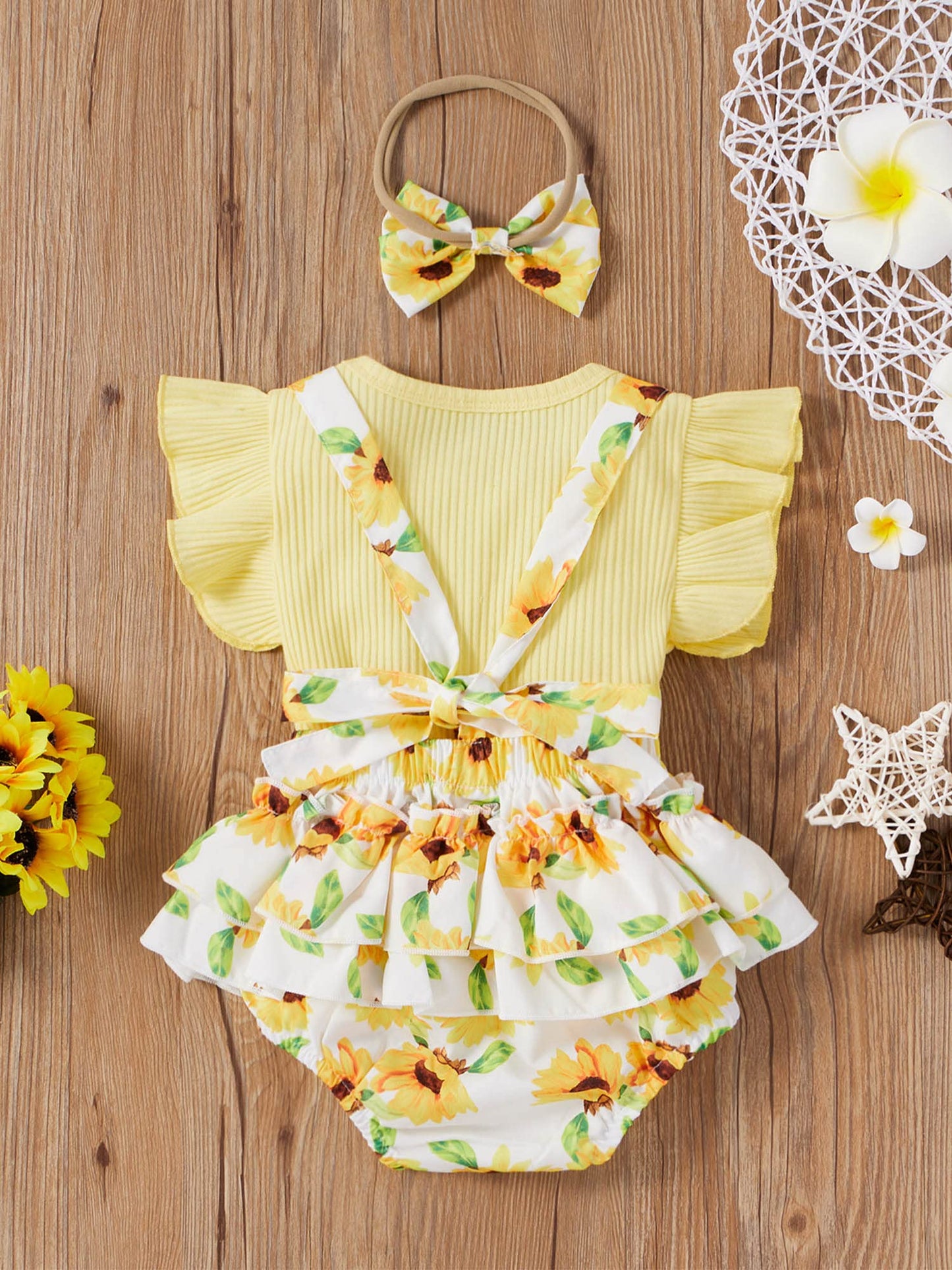 Mubineo Baby Girl Summer Clothes Romper Dress Outfits Cute Ruffle Floral Overalls Skirt Sets Newborn Outfit