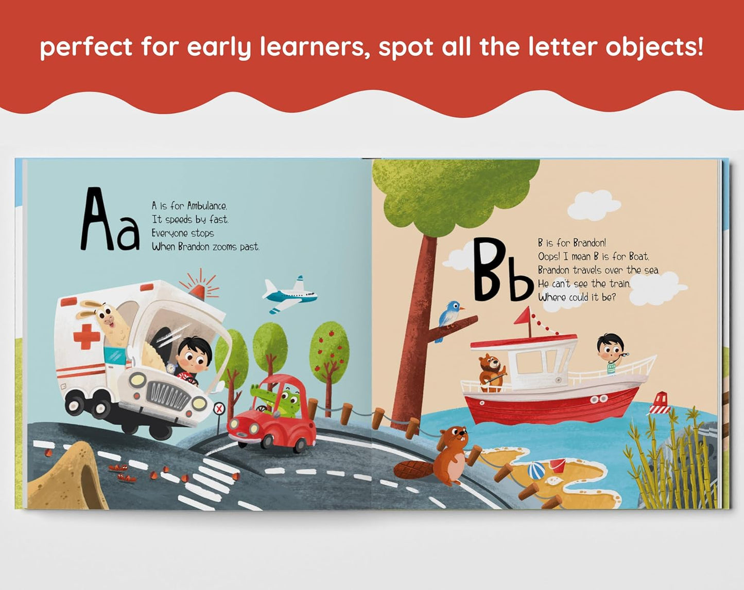 The ABC Train - ABC Book - Alphabet Learning for Toddlers 1-3 - Personalized Children's Book