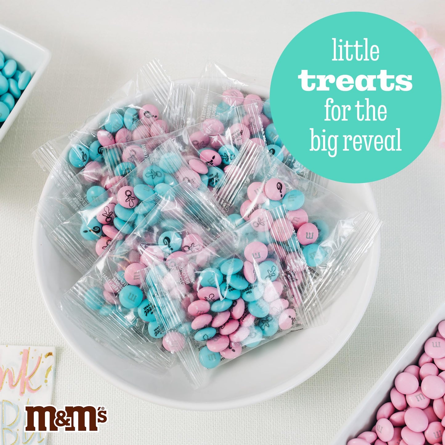 M&M'S World It's A Boy Milk Chocolate Candy 2lb Bag with White and Blue M&M'S for Baby Boy Showers Gender Reveal Parties and Baby Celebration Favors