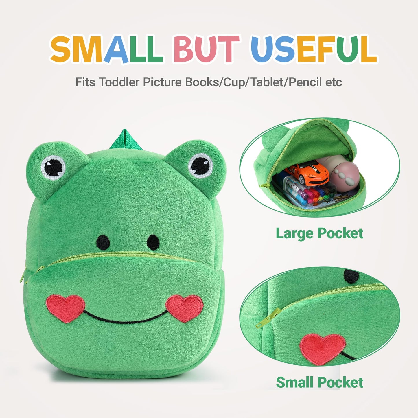MICHLEY Toddler Backpack Plush Animal SchoolBag Cartoon Girls Travel Bag Mini Baby Daypack for Kids Kindergarten Pre School Bags, Cow