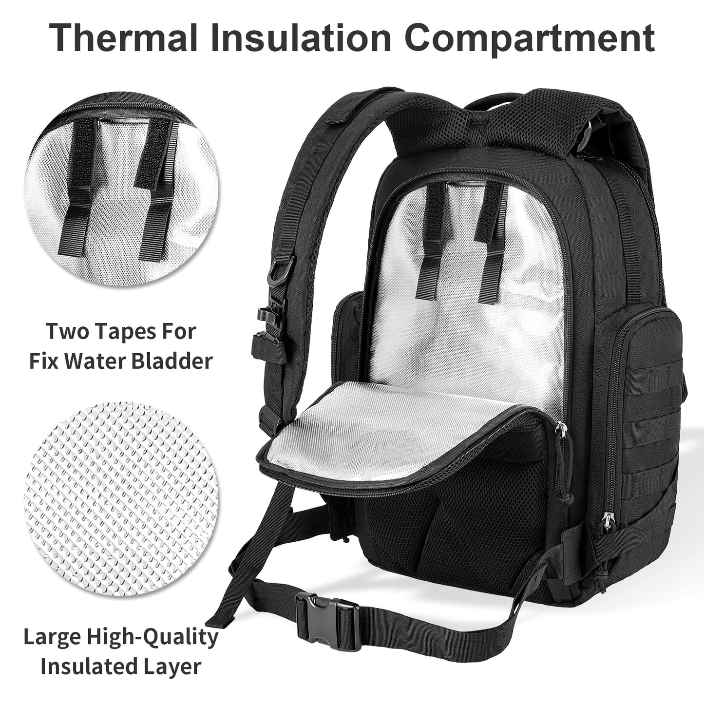 SHARKMOUTH Diaper Bag Backpack for Dad and Mom, Military Molle diaper Pack with Insulated Bottle Holders and Wipe Pocket