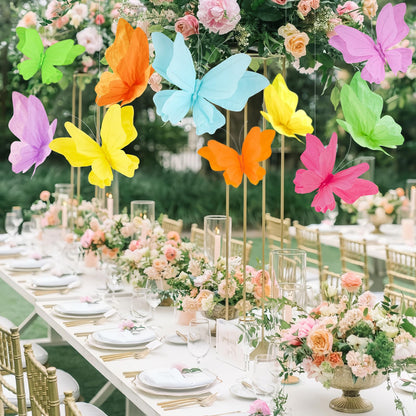 SUNBEAUTY Butterfly Party Decorations, 3D Paper Butterfly Decoration, Hanging Paper Butterfly for Baby Shower Decorations Girls, Women, Paper Flowers for Wall Decoration, Set of 4