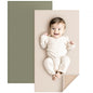 Konssy Faux Leather Baby Changing Mat 2 Pack, Waterproof, Wipeable & Portable Diaper Changing Pad for Travel or Home, Foldable Mat Fits Perfectly in Diaper Bag, 30 x 17 inches (Brown,Beige)