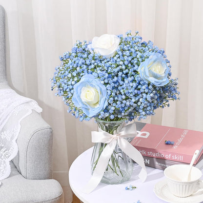 MARTINE MALL Babys Breath Artificial Flowers, 15 PCS White Baby Breath Flowers Artificial Bulk, Fake Babys Breath Gypsophila Real Touch Faux Babys Breath for Wedding Floral Arrangement Home Decor