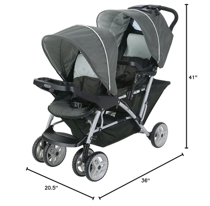 Graco DuoGlider Double Stroller | Lightweight Double Stroller with Tandem Seating, Glacier