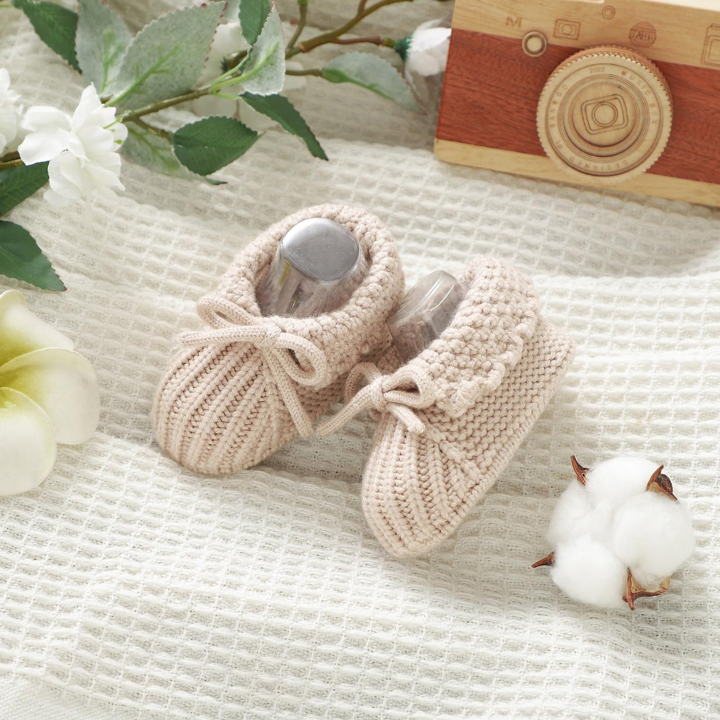 mimixiong Baby Booties Newborn Infant Sock Shoes Hand Knitting Crochet Boy and Girl Cozy Shoes
