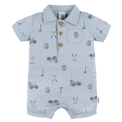Gerber Baby Boys' Cotton Polo Romper