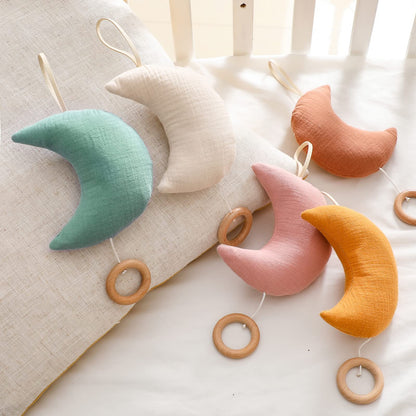 Baby Crib Mobile for Boys Girls| Boho Nursery Mobile| Gender Neutral Hand-Crocheted Mobile| Ceiling Mobile - Stars, Clouds, Moon