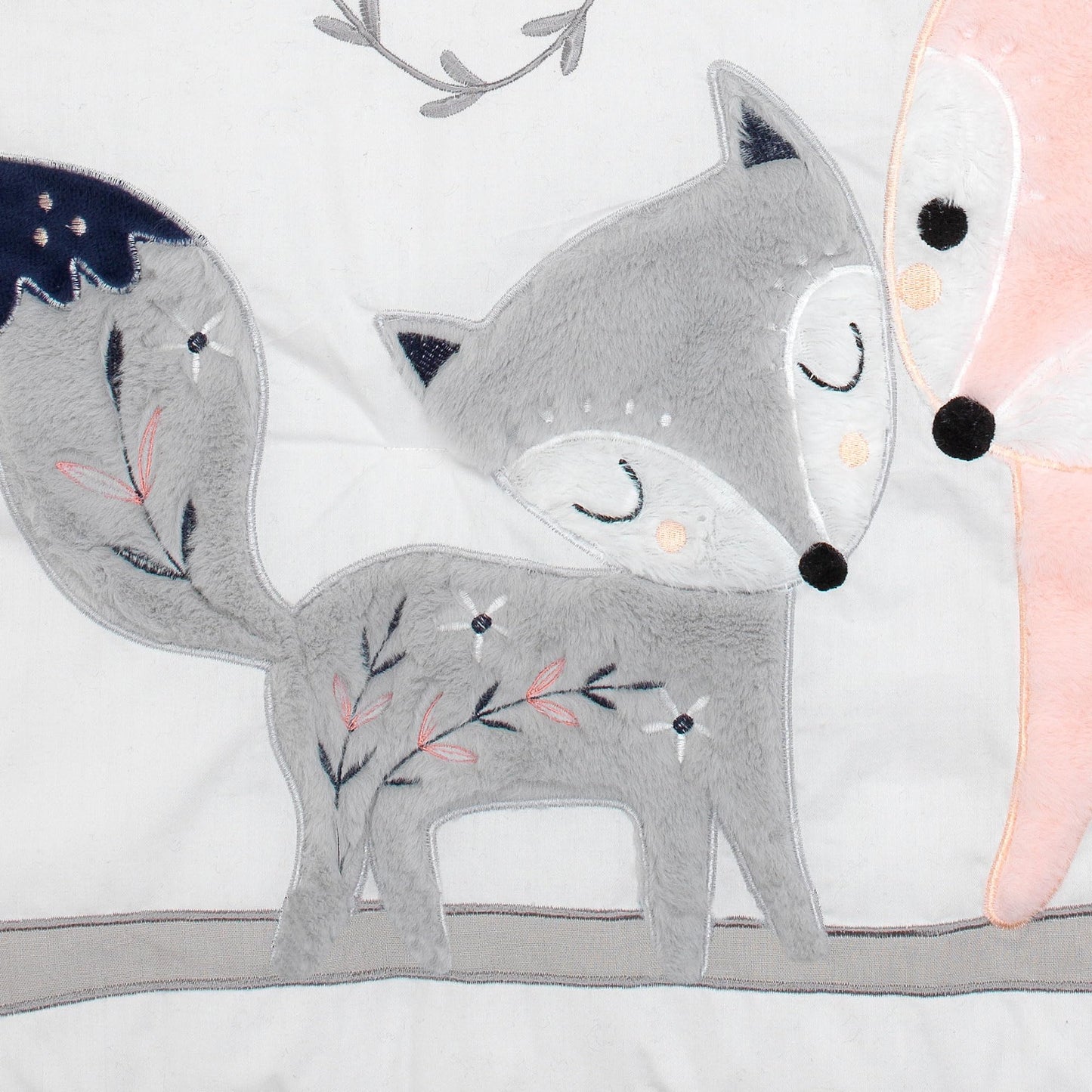 Lambs & Ivy Painted Forest 4-Piece Crib Bedding Set - Gray, Beige, White