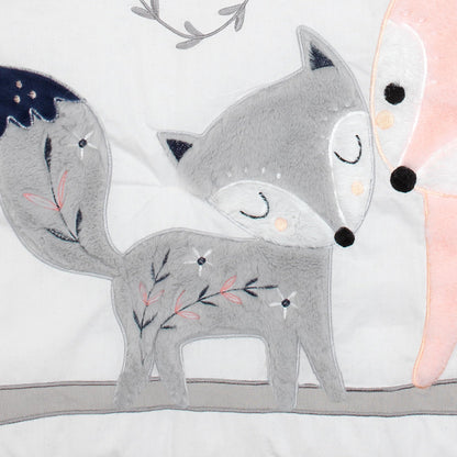 Lambs & Ivy Painted Forest 4-Piece Crib Bedding Set - Gray, Beige, White
