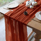 FEXIA Beige Cheesecloth Table Runner 35x120 Inches Ivory Gauze Rustic Boho Spring Easter Table Runner for Engagement Party Decorations Bridal Shower Wedding Party First Communion Centerpiece