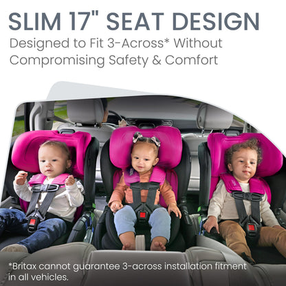 Britax Poplar S Convertible Car Seat, 2-in-1 Car Seat with Slim 17-Inch Design, ClickTight Technology, Arctic Onyx