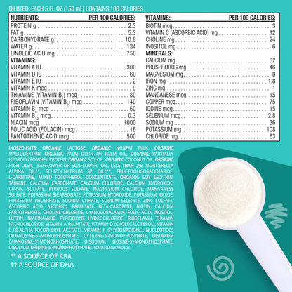 Earth's Best Organic Gentle Infant Formula for Babies 0-12 Months, Milk-Based Powder Formula with Iron, Omega-3 DHA, and Omega-6 ARA, 21 Ounce Container