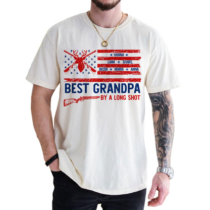 Personalized Fathers Day Shirts for Dad, Grandpa Shirt with Grandkids Names, Gifts for Dad Hunting Fishing