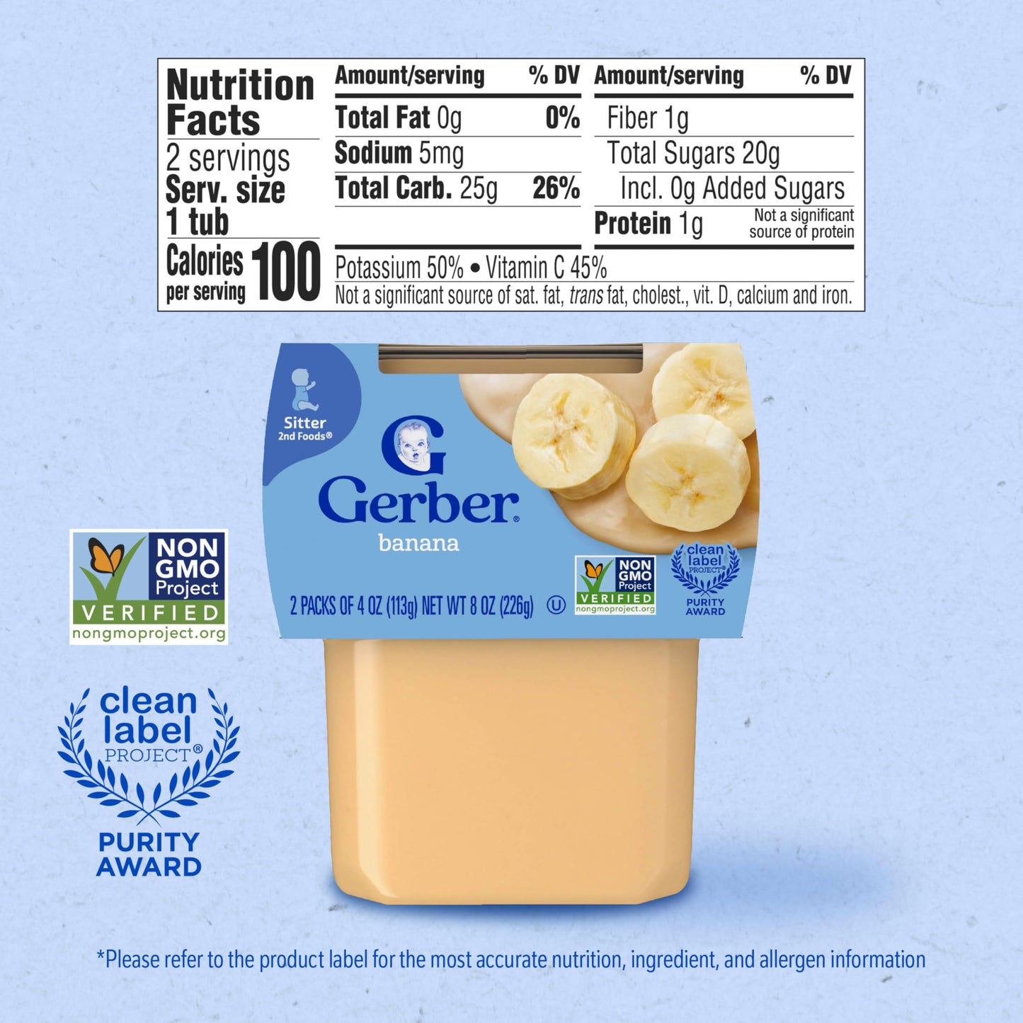 Gerber Baby Food Power Blend Apple Chicken, 4 Oz, 2 Ct Tubs