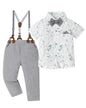 DISAUR Baby Boy Clothes Suits Toddler Dress Shirt With Bowtie Suspender Pants Outfit Sets Gentleman Wedding 1-6 Years