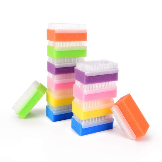 Special Supplies (6 Pack) Baby Bath Sponges Soft Foam Sensory Scrubber with Cradle Cap Bristle Brush - Body, Hair, and Scalp Cleaning - Gentle on Infant, Toddler Sensitive Skin - Great Sensory Feel