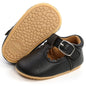 Baby Girl Mary Jane Flats Dress Shoes - Infant Newborn Shoes Anti-Slip Soft PU Leather Party School Wedding Princess Baby Girl Shoes 0-18M