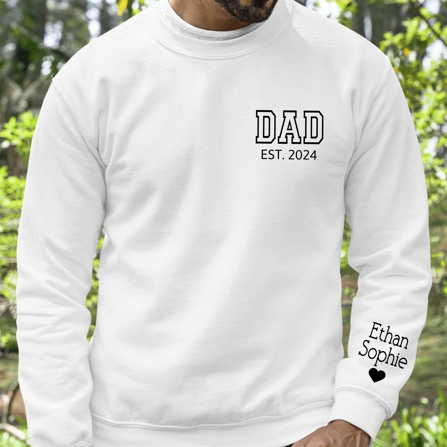 Personalized Dad Est Hoodie with Kids Names - Papa Shirt, New Dad Gift, Fathers Day Hoodie