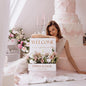 Personalized Event Welcome Sign | Personalized Wedding Welcome Sign with Flower Box – Custom Wooden Sign for Wedding, Baby or Bridal Shower, Rustic Floral Welcome Decor | Wooden Wedding Welcome Sign