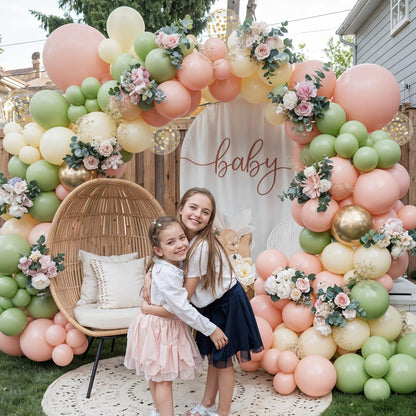 Ivory White Balloon Arch Kit,Boho Balloon Garland with Pastel Orange Cream Beige Champagne Gold White Sand Balloons for Neutral Baby Shower Wedding Boho Bridal Party Decorations